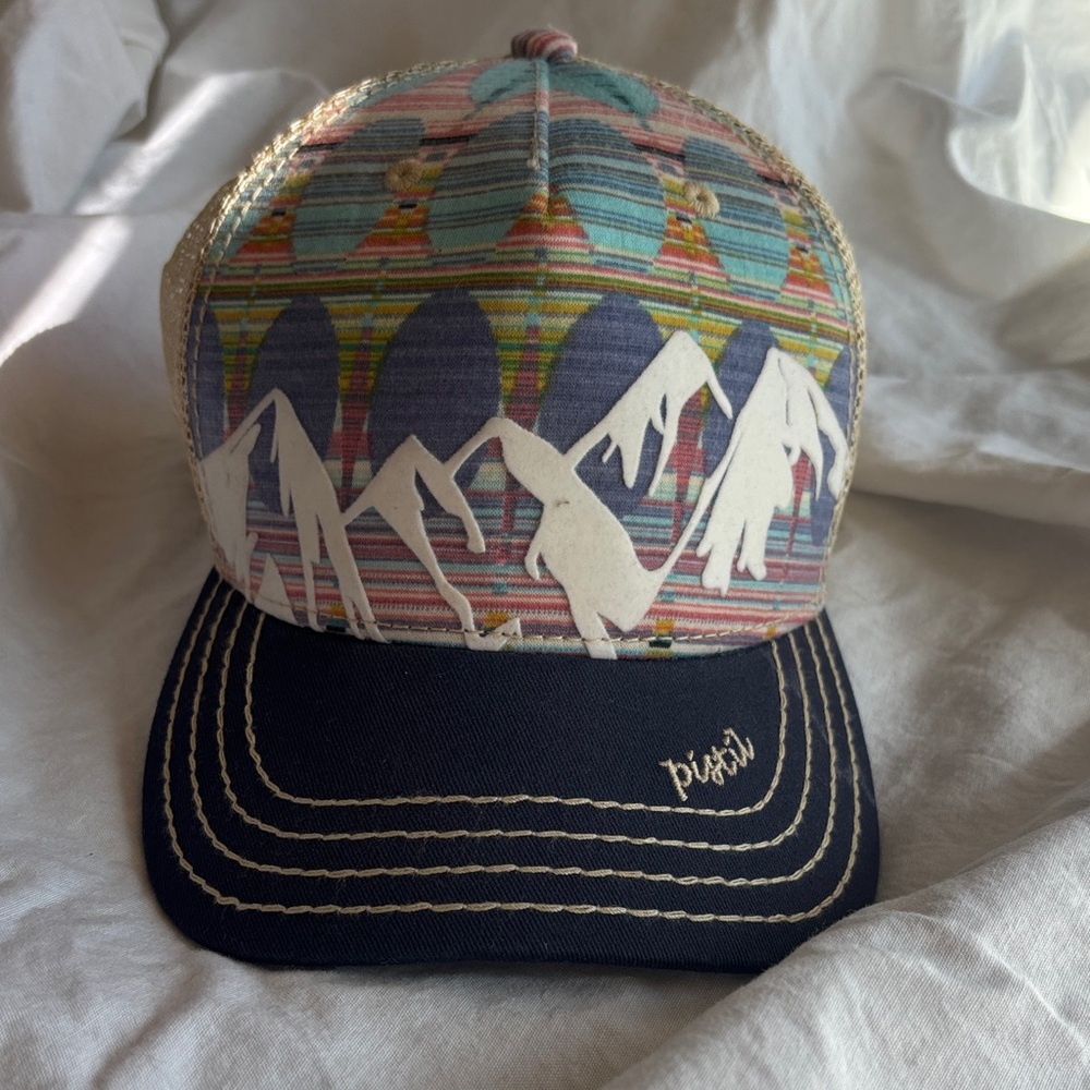 Pistil Colorful Trucker Hat with Mountain Design